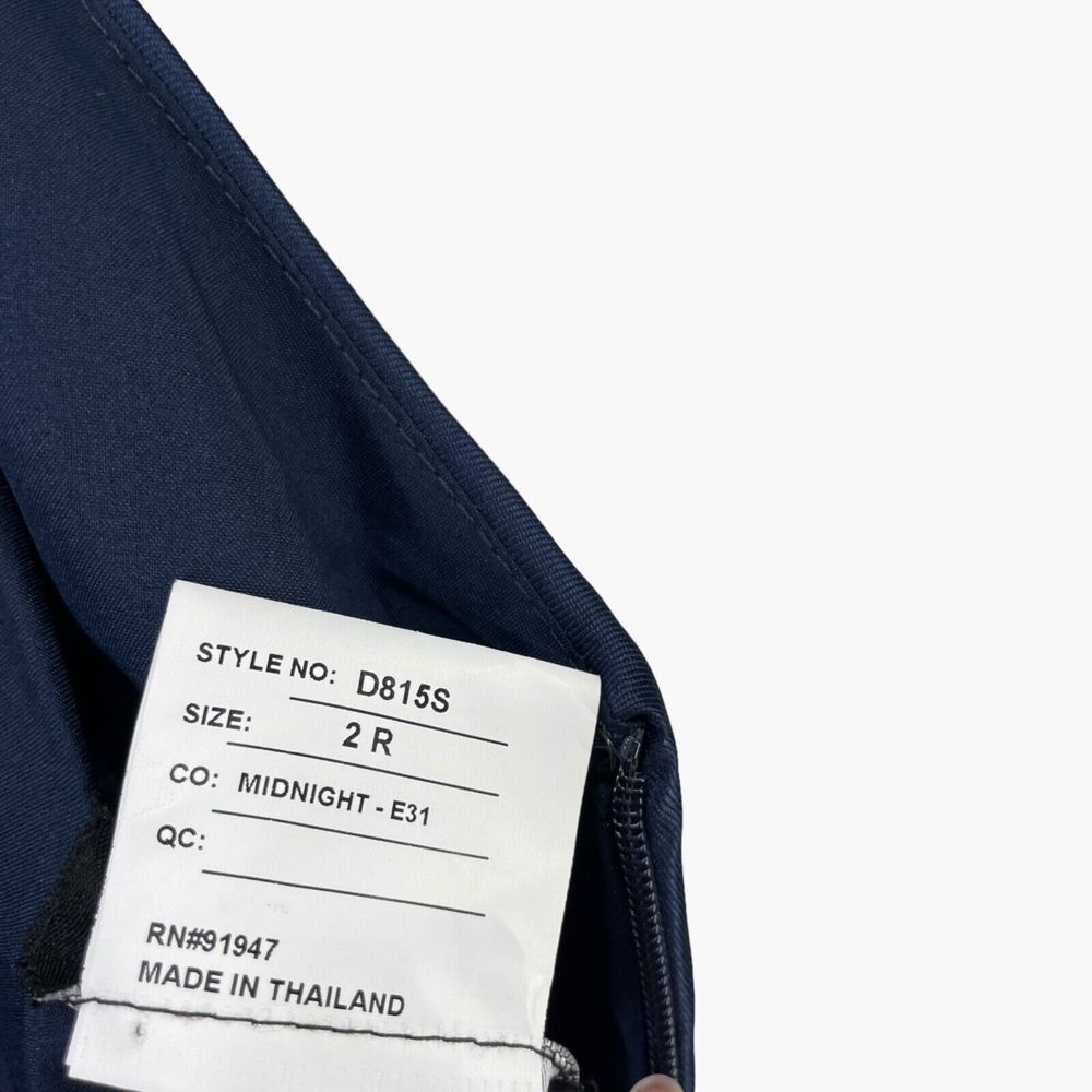 Alfred Sung Draped One Shoulder Satin Maxi Dress in Midnight Navy Blue Sz 2 D815 - Picture 6 of 9